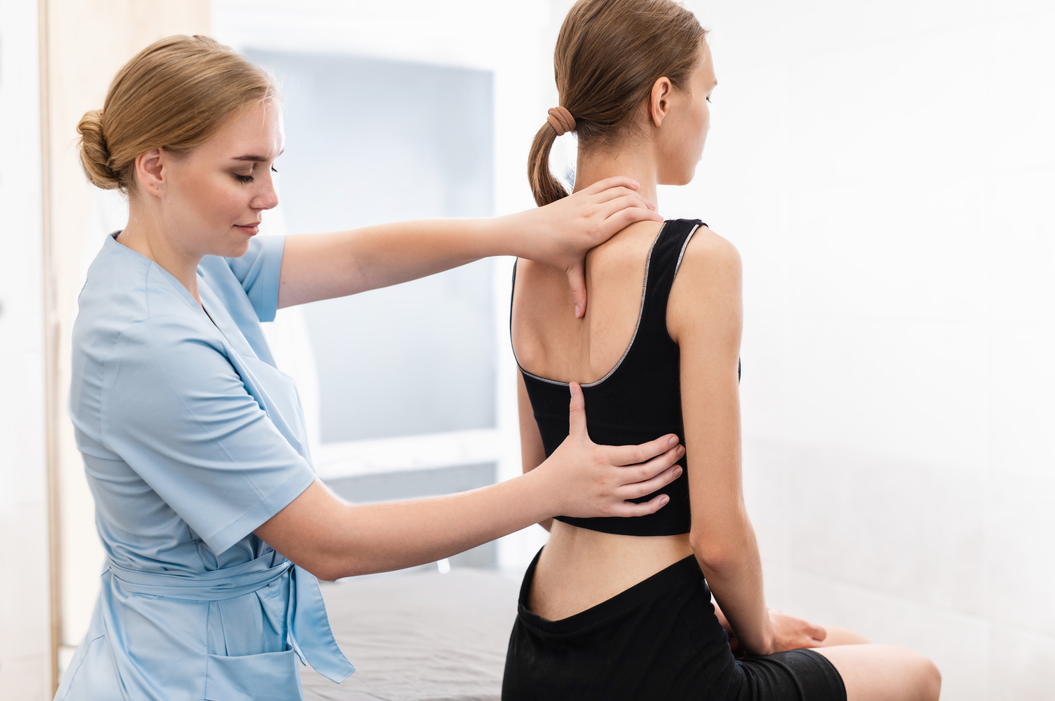 A patient getting treatment for back pain