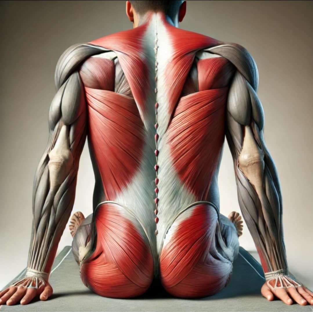 A graphic showing back muscles that cause plantar fasciitis