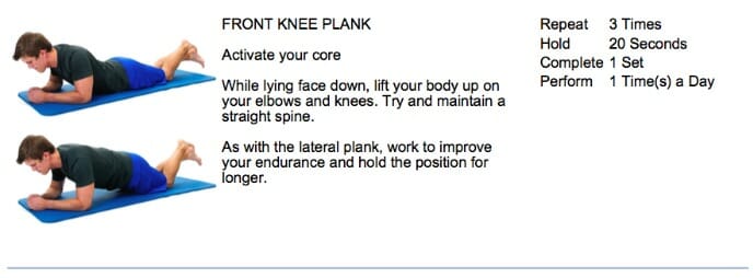 oakville chiropractor plank core exercise