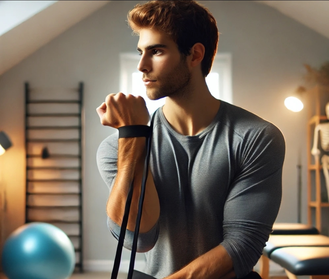A graphic showing best exercise for Golfer's elbow 
