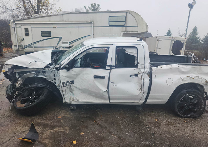 A car broken in an accident 