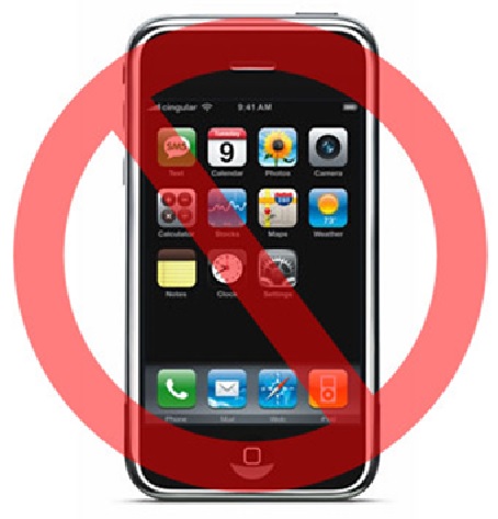 oakville chiropractor limit screen time phone with red cross through it
