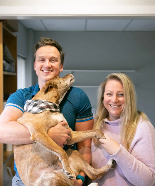 Dr. Steve and Dr. Jenn with their dog