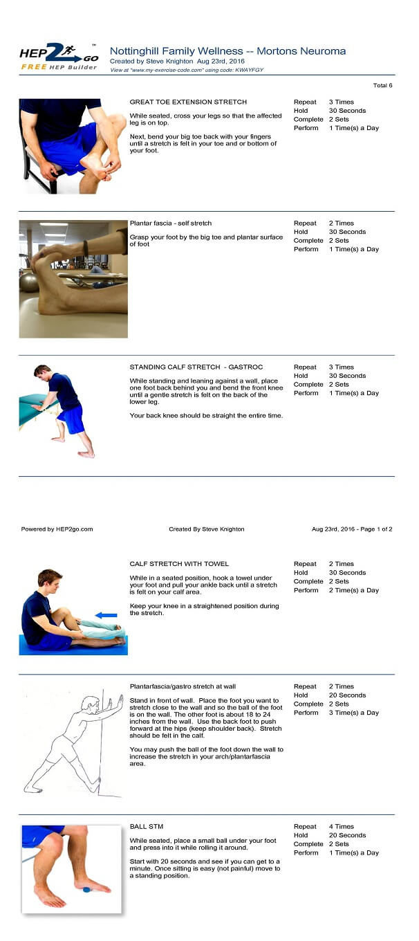 A picture showing best exercises for Mortons-Neuroma