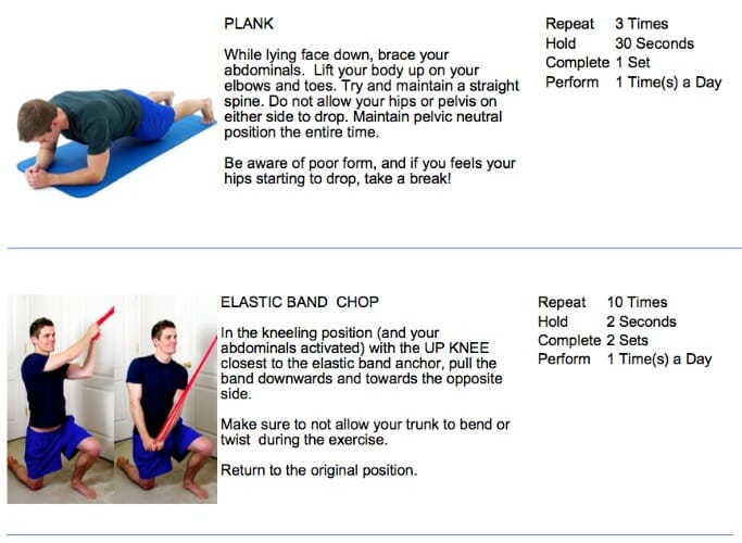 oakville chiropractor advanced core exercises