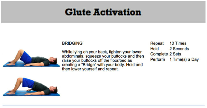 Glute activation exercersis chiropractic approved
