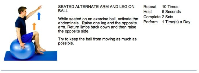 oakville chiropractor exercise ball core