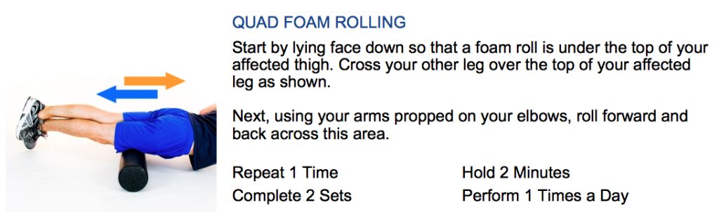oakville chiropractor quad foam rolling