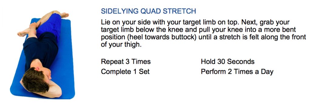 oakville chiropractor sidelying quad stretch
