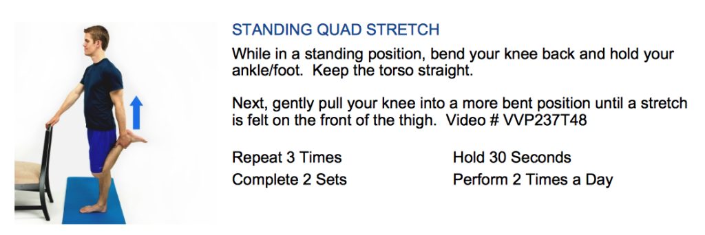 oakville chiropractor standing quad stretch