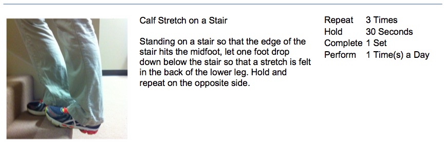 oakville chiropractor stair calf stretch