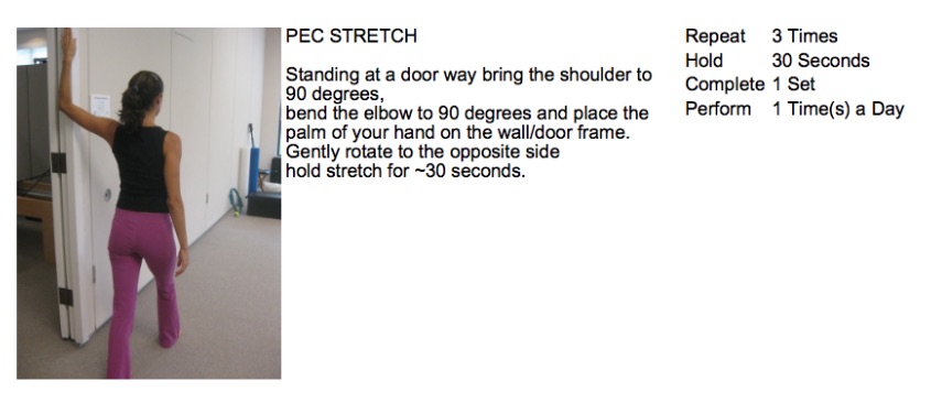 A graphic showing stretches for thoracic outlet syndrome