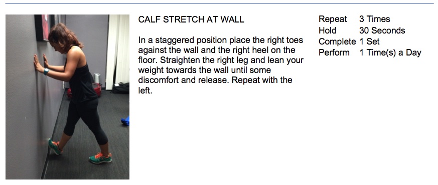 oakville chiropractor calf stretch at wall