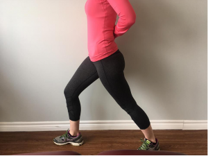 A person showing exercise steps for PSOAS