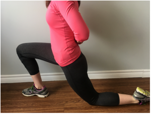 A person showing exercise steps for PSOAS